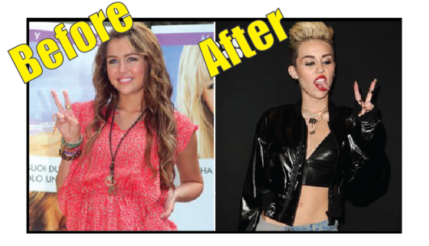 Miley Cyrus before vs after